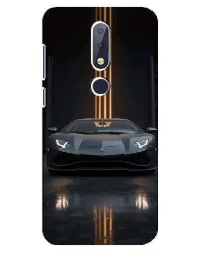 Чехол для Nokia 6.1 Plus с картинкой «Lamborghini золотые линии»