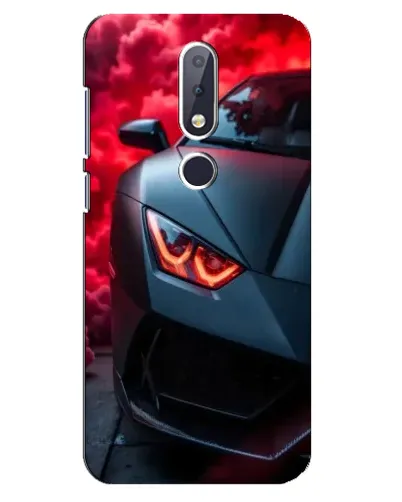 Чехол для Nokia 6.1 Plus с картинкой «Lamborghini красное сияние»