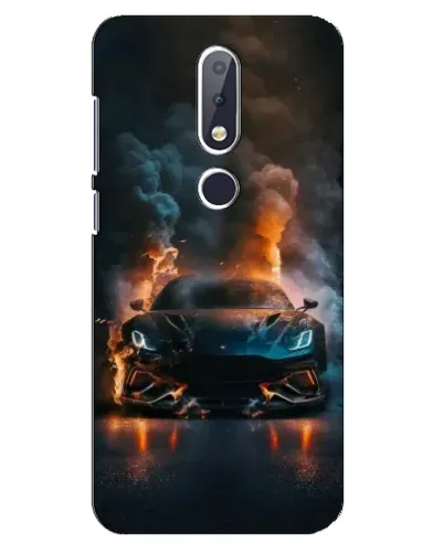 Чехол для Nokia 6.1 Plus с картинкой «Lamborghini дымная эстетика»