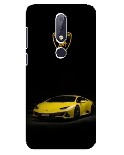 Чехол для Nokia 6.1 Plus с картинкой «Lamborghini желтый акцент»
