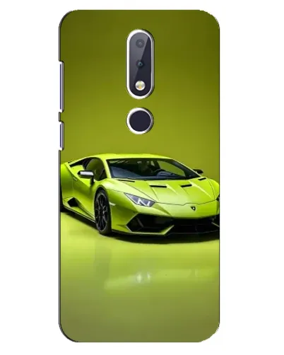 Чехол для Nokia 6.1 Plus с картинкой «Салатовый Lamborghini Huracan»