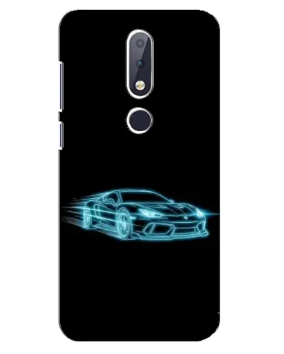 Чехол для Nokia 6.1 Plus с картинкой «Неоновый контур Lamborghini»