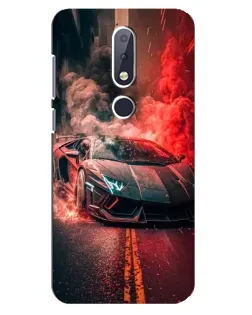 Чехол для Nokia 6.1 Plus с картинкой «Lamborghini красный дым» Чехол для Nokia 6.1 Plus с картинкой «Lamborghini красный дым»