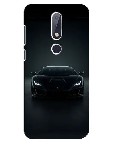 Чехол для Nokia 6.1 Plus с картинкой «Черный Lamborghini Aventador»