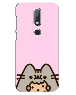 Чехол для Nokia 6.1 Plus с картинкой «Pusheen и печенье» Чехол для Nokia 6.1 Plus с картинкой «Pusheen и печенье»