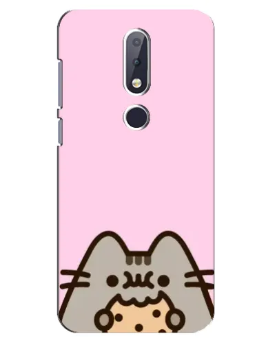 Чехол для Nokia 6.1 Plus с картинкой «Pusheen и печенье» Чехол для Nokia 6.1 Plus с картинкой «Pusheen и печенье»