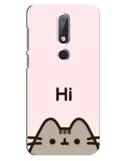 Чехол для Nokia 6.1 Plus с картинкой «Пушин говорит Hi» Чехол для Nokia 6.1 Plus с картинкой «Пушин говорит Hi»