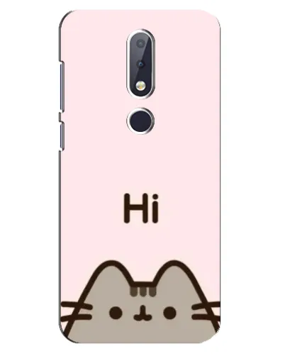 Чехол для Nokia 6.1 Plus с картинкой «Пушин говорит Hi» Чехол для Nokia 6.1 Plus с картинкой «Пушин говорит Hi»