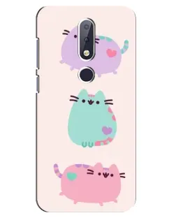 Чехол для Nokia 6.1 Plus с картинкой «Pusheen трио» Чехол для Nokia 6.1 Plus с картинкой «Pusheen трио»