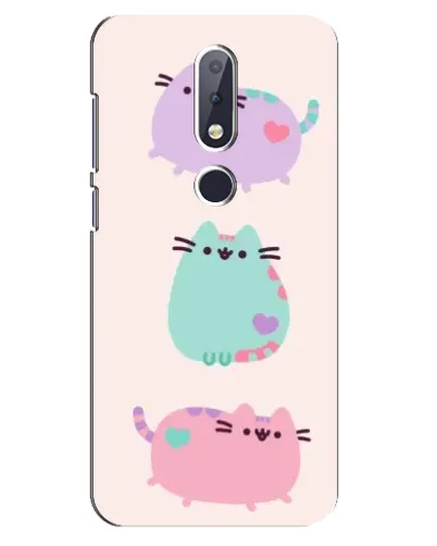 Чехол для Nokia 6.1 Plus с картинкой «Pusheen трио» Чехол для Nokia 6.1 Plus с картинкой «Pusheen трио»