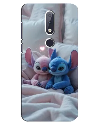 Чехол для Nokia 6.1 Plus с картинкой «Плюшевые Стич Ангел»