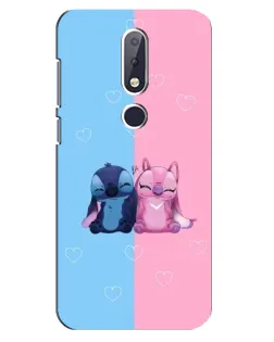 Чехол для Nokia 6.1 Plus с картинкой «Stitch и Angel Love» Чехол для Nokia 6.1 Plus с картинкой «Stitch и Angel Love»