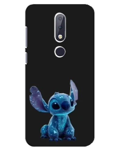 Чехол для Nokia 6.1 Plus с картинкой «Стич на черном»
