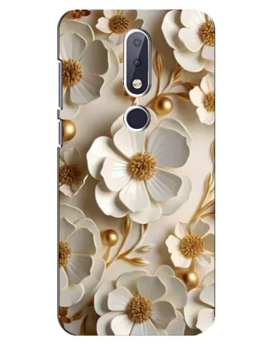 Чехол для Nokia 6.1 Plus с картинкой «Белие бумажние  цвети»