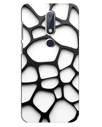Чохол для Nokia 6.1 Plus з картинкою «Біла об'ємна сітка»