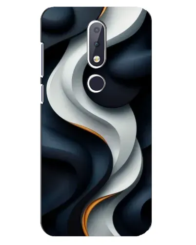 Чохол для Nokia 6.1 Plus з картинкою «Об'ємні чорно-білі стрічки»