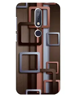 Чохол для Nokia 6.1 Plus з картинкою «Коричневі об'ємні квадрати» Чохол для Nokia 6.1 Plus з картинкою «Коричневі об'ємні квадрати»