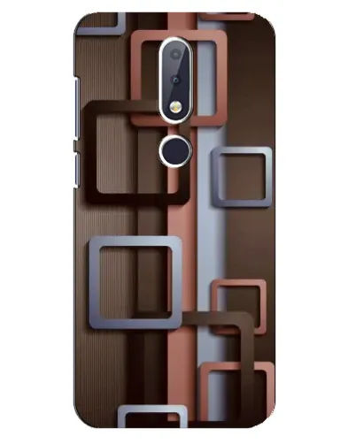 Чохол для Nokia 6.1 Plus з картинкою «Коричневі об'ємні квадрати»