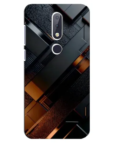 Чохол для Nokia 6.1 Plus з картинкою «Чорні геометричні блоки»
