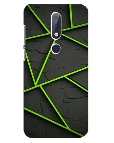 Чохол для Nokia 6.1 Plus з картинкою «Зелені геометричні лінії»