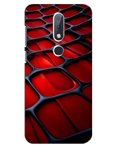 Чохол для Nokia 6.1 Plus з картинкою «Червона глянцева сітка»