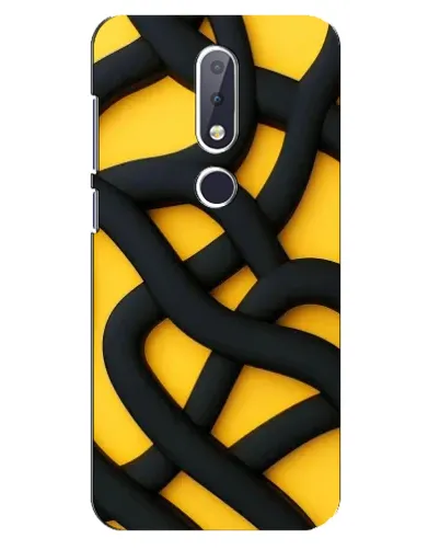 Чохол для Nokia 6.1 Plus з картинкою «Чорне жовте переплетення»