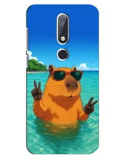 Чехол для Nokia 6.1 Plus с картинкой «Морская капибара»