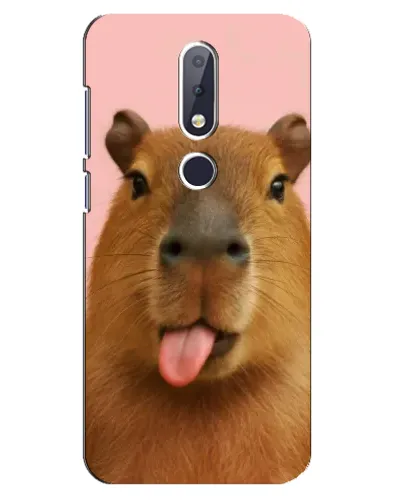 Чехол для Nokia 6.1 Plus с картинкой «Капибара с языком» Чехол для Nokia 6.1 Plus с картинкой «Капибара с языком»