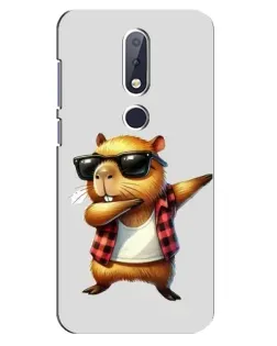 Чехол для Nokia 6.1 Plus с картинкой «Капибара рэпер даб»