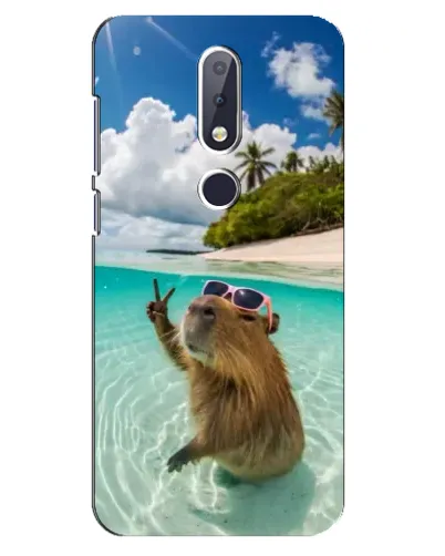 Чехол для Nokia 6.1 Plus с картинкой «Капибара на море» Чехол для Nokia 6.1 Plus с картинкой «Капибара на море»