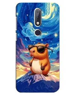 Чехол для Nokia 6.1 Plus с картинкой «Капибара Ван Гога»