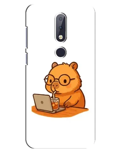 Чехол для Nokia 6.1 Plus с картинкой «Капибара с ноутбуком» Чехол для Nokia 6.1 Plus с картинкой «Капибара с ноутбуком»