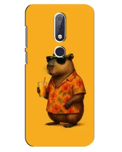 Чехол для Nokia 6.1 Plus с картинкой «Капибара на отдыхе»