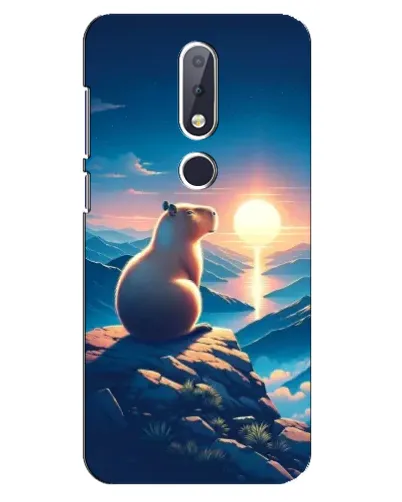 Чехол для Nokia 6.1 Plus с картинкой «Закат солнца с капибарой» Чехол для Nokia 6.1 Plus с картинкой «Закат солнца с капибарой»