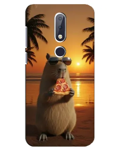 Чехол для Nokia 6.1 Plus с картинкой «Капибара с пиццей» Чехол для Nokia 6.1 Plus с картинкой «Капибара с пиццей»