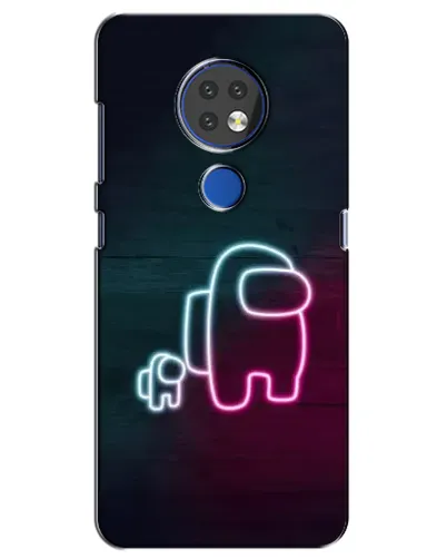 Чехол для Nokia 6.2 (2019) с картинкой «Among Us неон-арт»