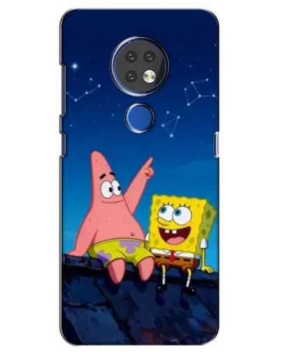 Чехол для Nokia 6.2 (2019) с картинкой «Губка Боб и Патрик ночью» Чехол для Nokia 6.2 (2019) с картинкой «Губка Боб и Патрик ночью»