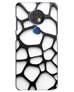 Чехол для Nokia 6.2 (2019) с картинкой «Белая объемная сетка» Чехол для Nokia 6.2 (2019) с картинкой «Белая объемная сетка»