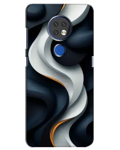 Чехол для Nokia 6.2 (2019) с картинкой «Объемные черно-белые ленты» Чехол для Nokia 6.2 (2019) с картинкой «Объемные черно-белые ленты»