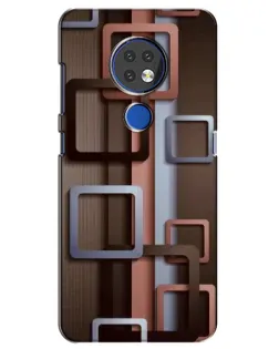 Чехол для Nokia 6.2 (2019) с картинкой «Коричневые объемные квадраты» Чехол для Nokia 6.2 (2019) с картинкой «Коричневые объемные квадраты»