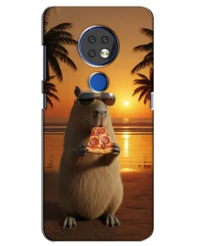 Чехол для Nokia 6.2 (2019) с картинкой «Капибара с пиццей»