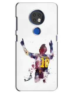 Чехол для Nokia 6.2 (2019) с картинкой «Акварельный Месси Барселона»