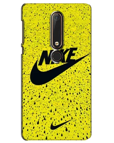 Чехол для Nokia 6 2018 с картинкой «Желтый текстурный Nike»