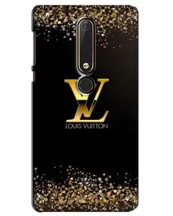 Чехол для Nokia 6 2018 с картинкой «LV — золотые искры» Чехол для Nokia 6 2018 с картинкой «LV — золотые искры»