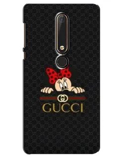 Чехол для Nokia 6 2018 с картинкой «Минни Маус Gucci — черный»