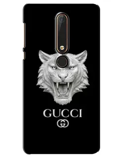 Чехол для Nokia 6 2018 с картинкой «Gucci — серебряный лев» Чехол для Nokia 6 2018 с картинкой «Gucci — серебряный лев»