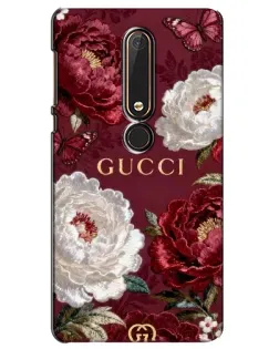 Чехол для Nokia 6 2018 с картинкой «Gucci — бордовые розы» Чехол для Nokia 6 2018 с картинкой «Gucci — бордовые розы»