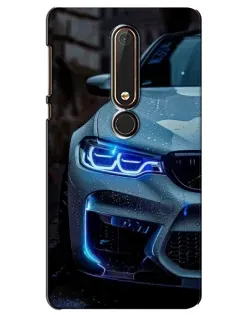 Чохол для Nokia 6 2018 з картинкою «Погляд BMW з синіми фарами»