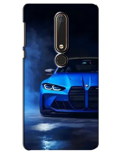 Чехол для Nokia 6 2018 с картинкой «Голубая BMW M4»