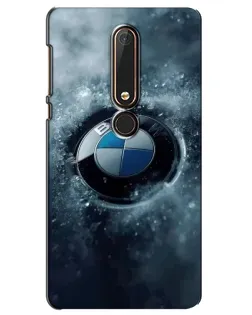 Чехол для Nokia 6 2018 с картинкой «Логотип BMW — лед»